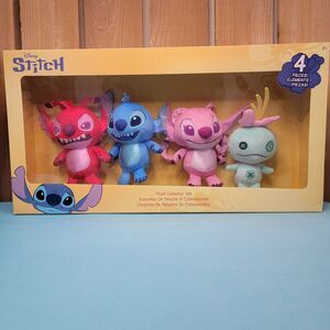DISNEY STITCH 4 PIECE PLUSH COLLECTOR SET STITCH, ANGEL, SCRUMP, & LEROY